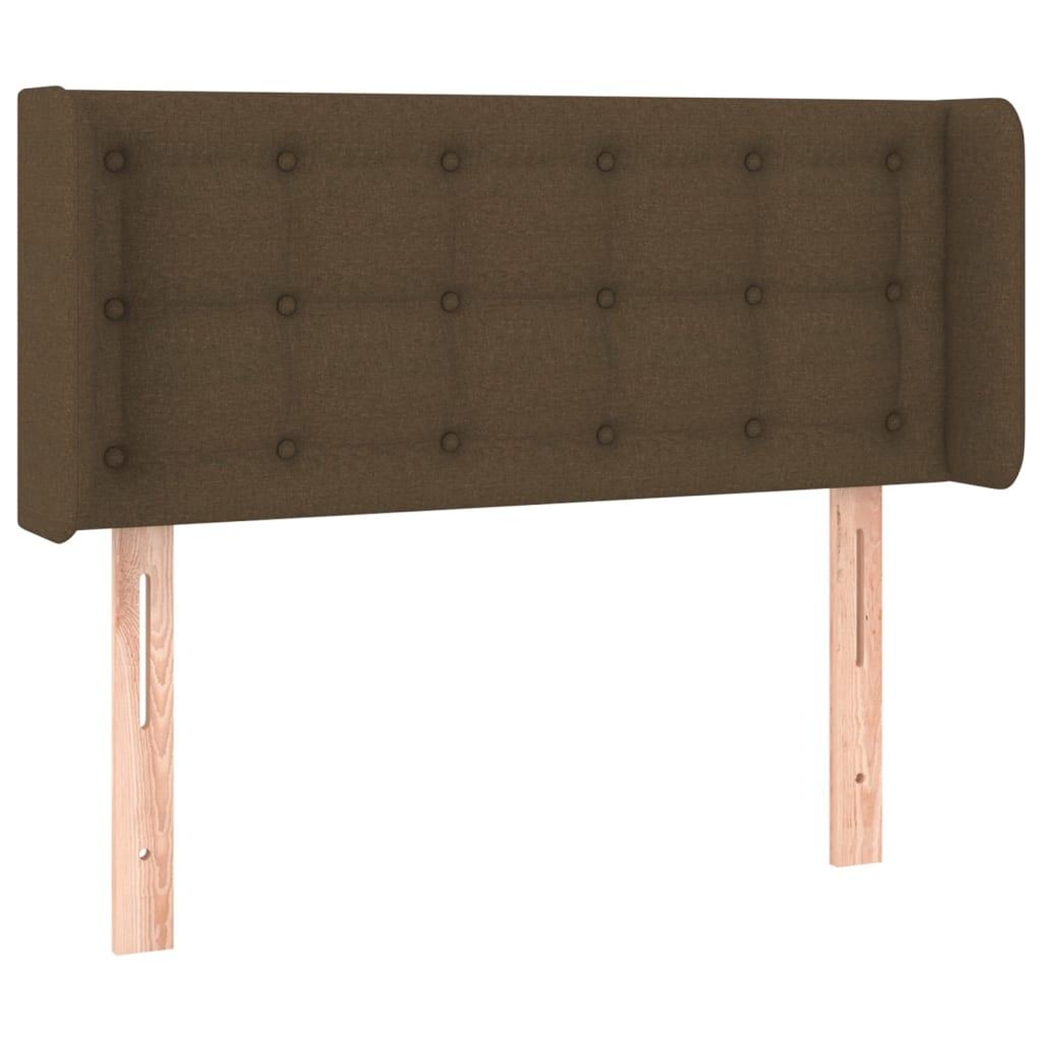 Voir la diapositive 2 : VIDAXL Tete de lit avec oreilles Marron Fonce 103x16x78/88 cm Tissu