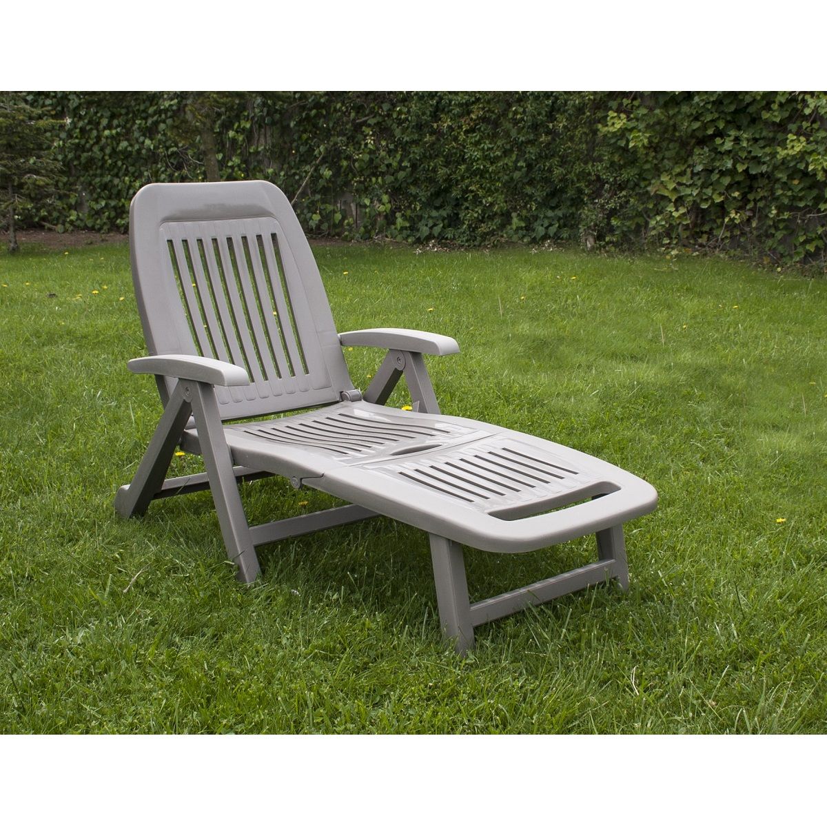 ARETA Lot de 2 bains de soleil - Résine - Taupe - FIORELLO