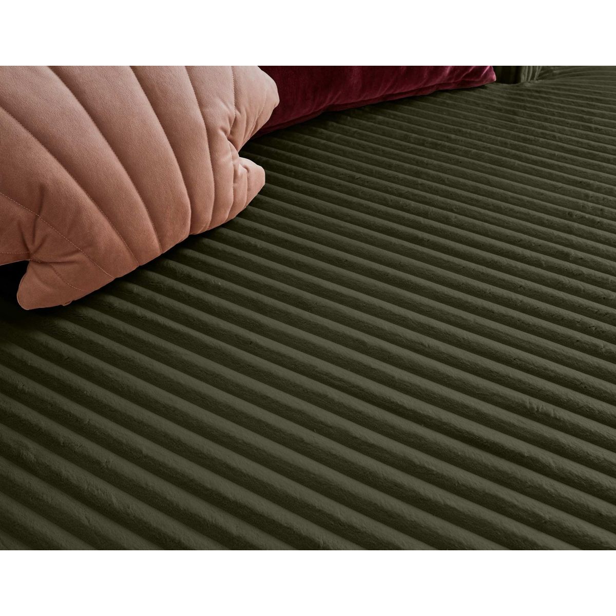 LISA DESIGN Ela - canapé d'angle droit - 4 places - en velours côtelé grosses côtes