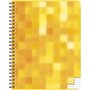 AUCHAN Cahier 17x22cm 100 pages petits carreaux 5x5 à spirale jaune motif pixellisé
