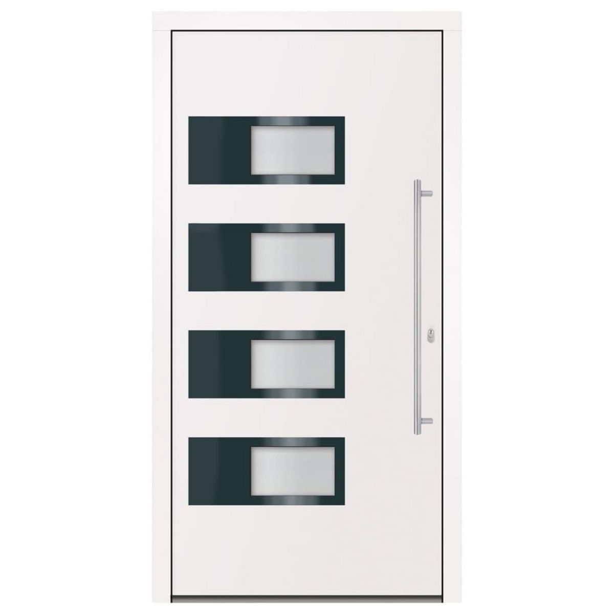 VIDAXL Porte d'entree Blanc 100x200 cm Aluminium et PVC