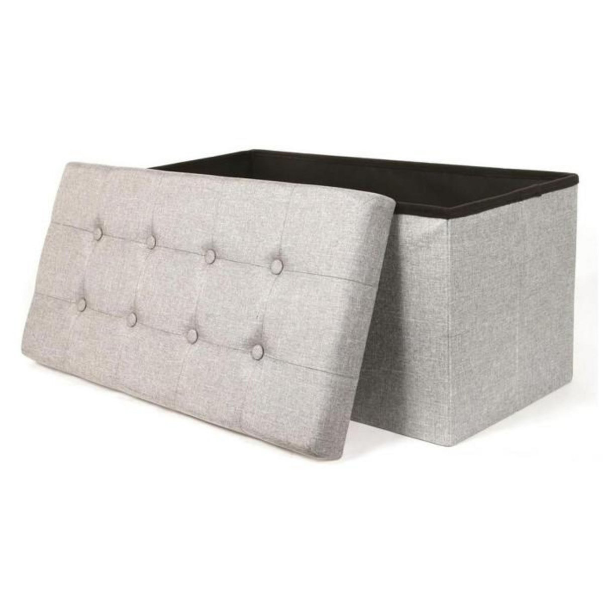 Paris Prix Banquette Coffre Pliable  Eliane  76cm Gris Clair