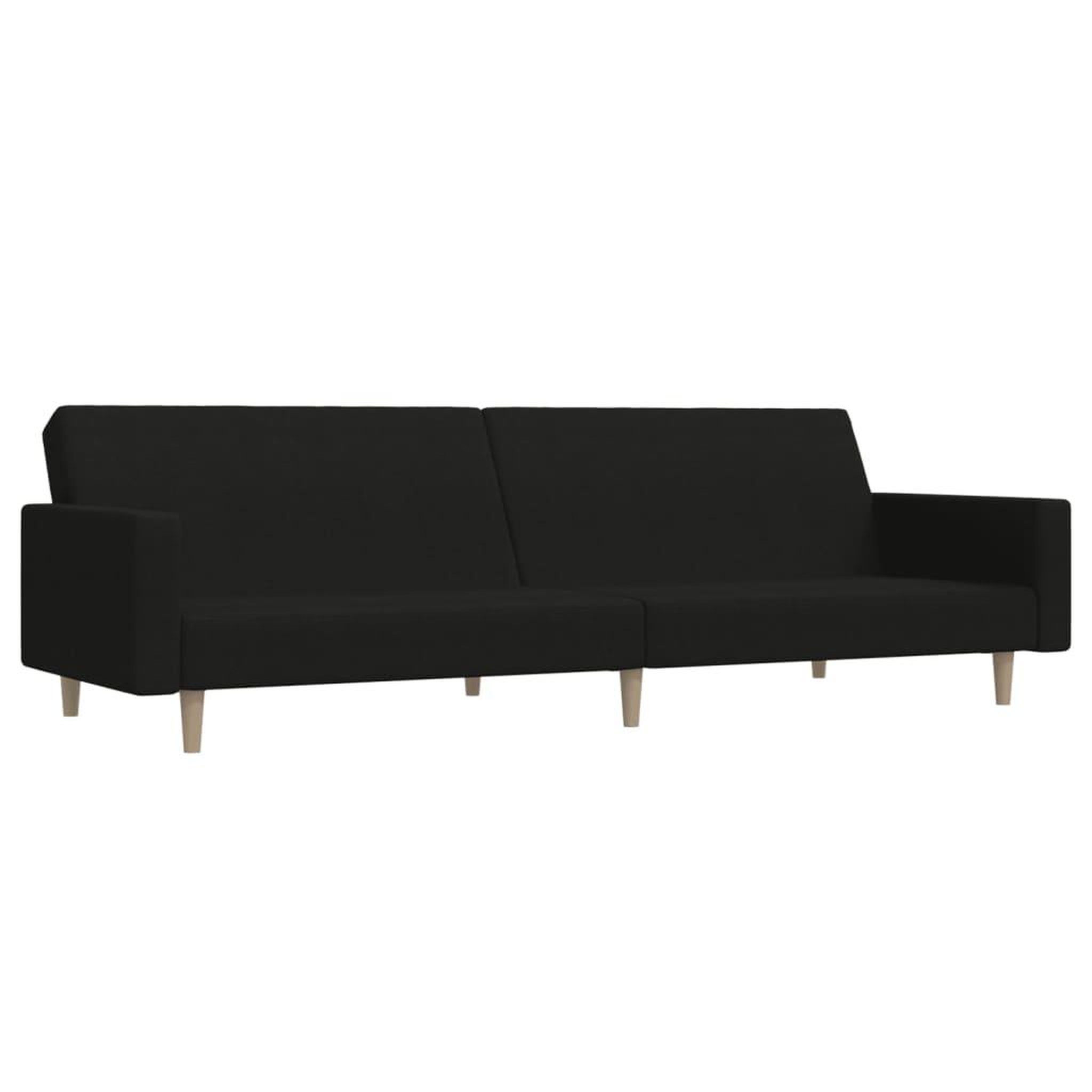 Voir la diapositive 2 : VIDAXL Canape-lit a 2 places noir tissu