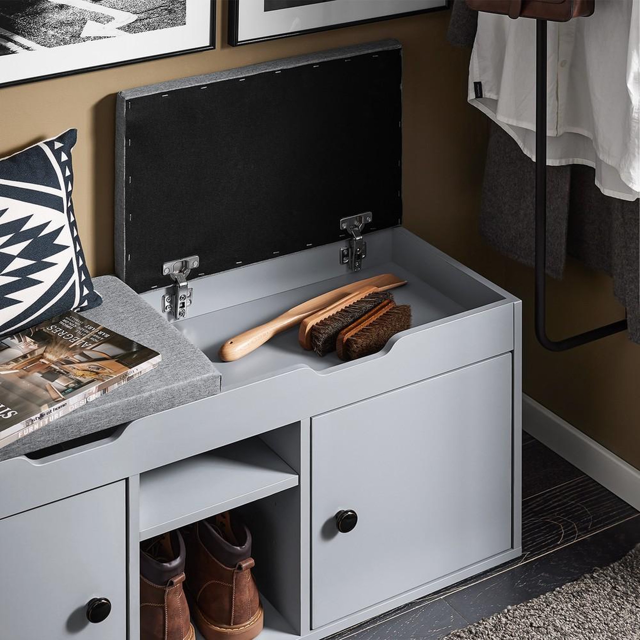 Voir la diapositive 4 : SOBUY SoBuy - Banc de rangement à chaussures avec 2 tiroirs - Moderne - FSR96