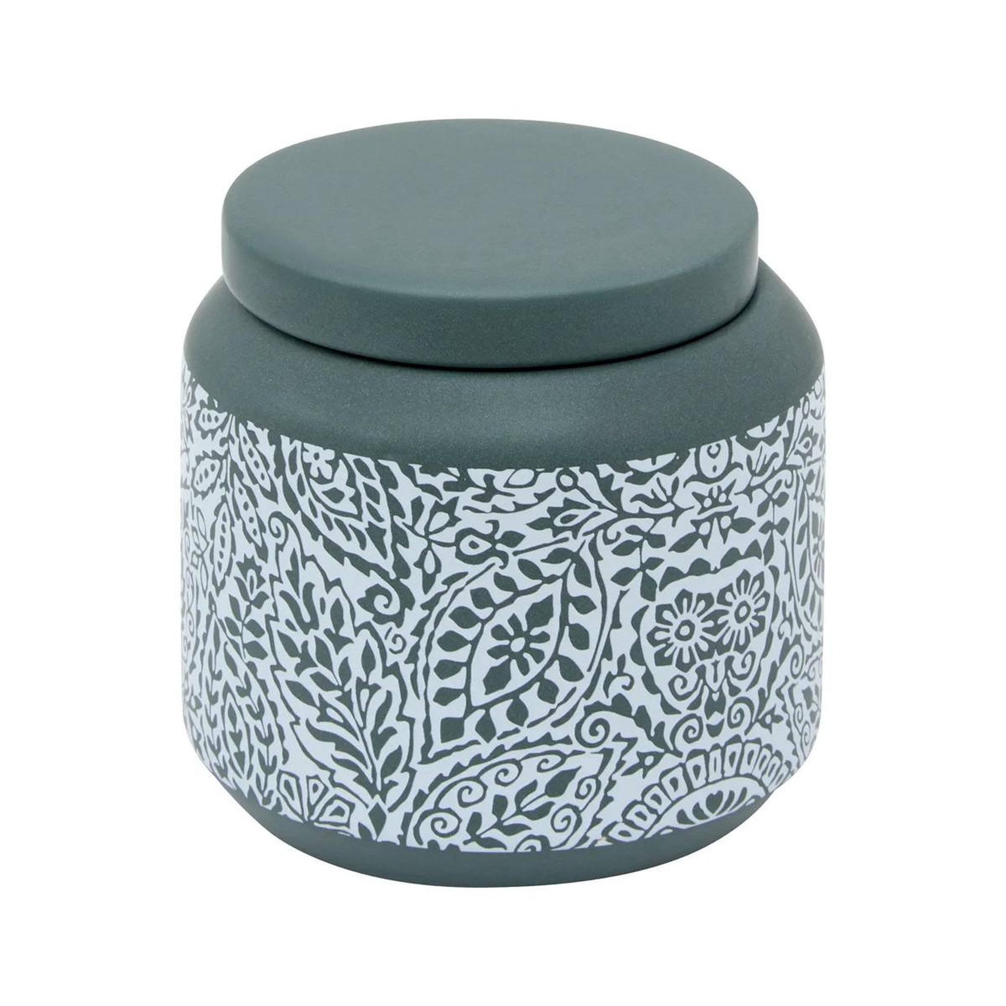 Voir la diapositive 2 : FIVE Pot à coton à motifs  arboria  10cm vert