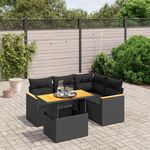 VIDAXL Salon de jardin 5 pcs avec coussins noir resine tressee