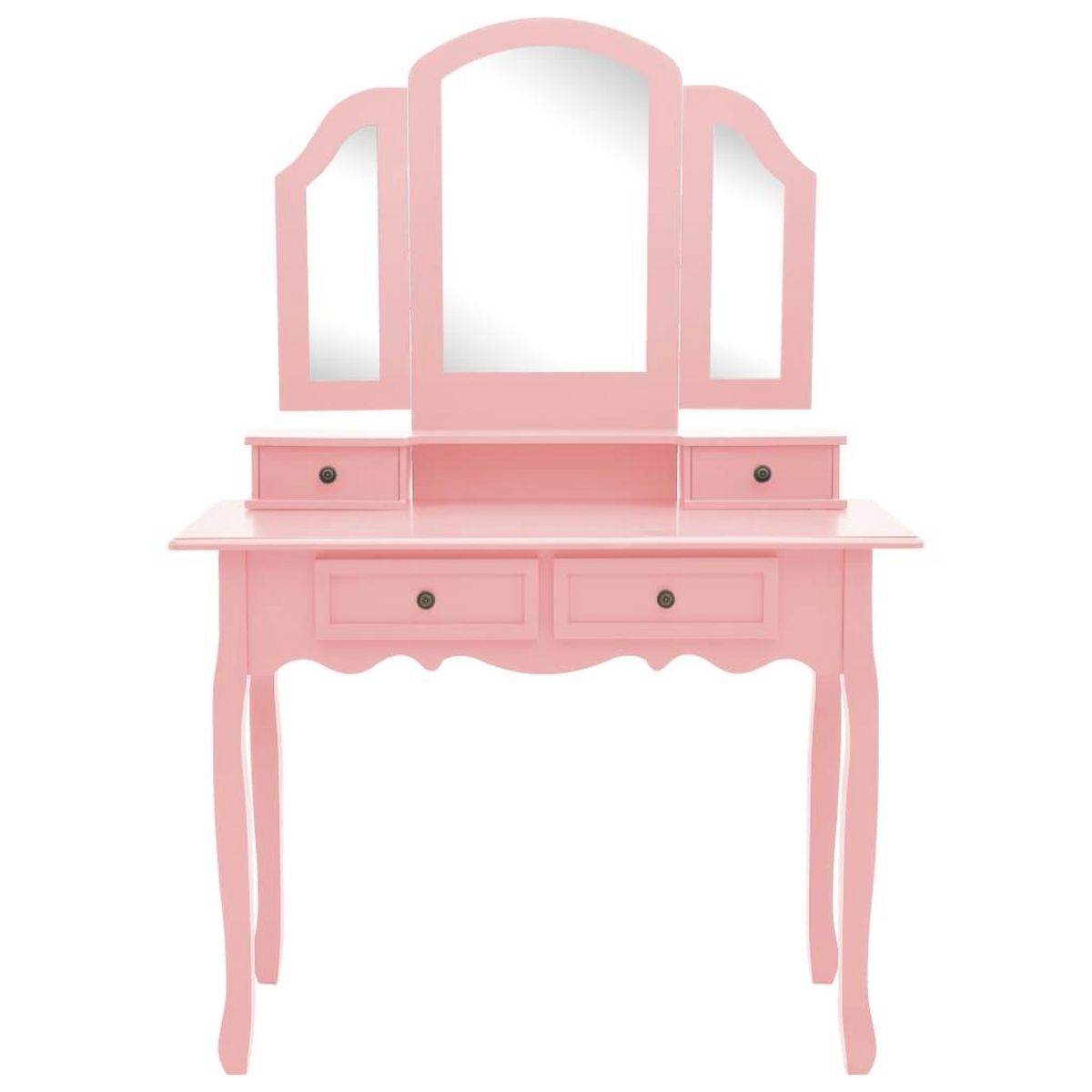 VIDAXL Ensemble de coiffeuse et tabouret Rose 100x40x146 cm Paulownia