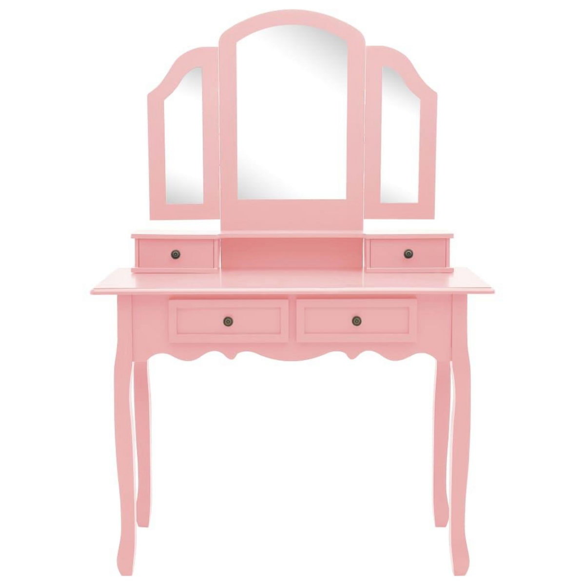 VIDAXL Ensemble de coiffeuse et tabouret Rose 100x40x146 cm Paulownia