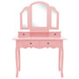 Voir la diapositive 3 : VIDAXL Ensemble de coiffeuse et tabouret Rose 100x40x146 cm Paulownia
