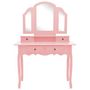 Voir la diapositive 3 : VIDAXL Ensemble de coiffeuse et tabouret Rose 100x40x146 cm Paulownia