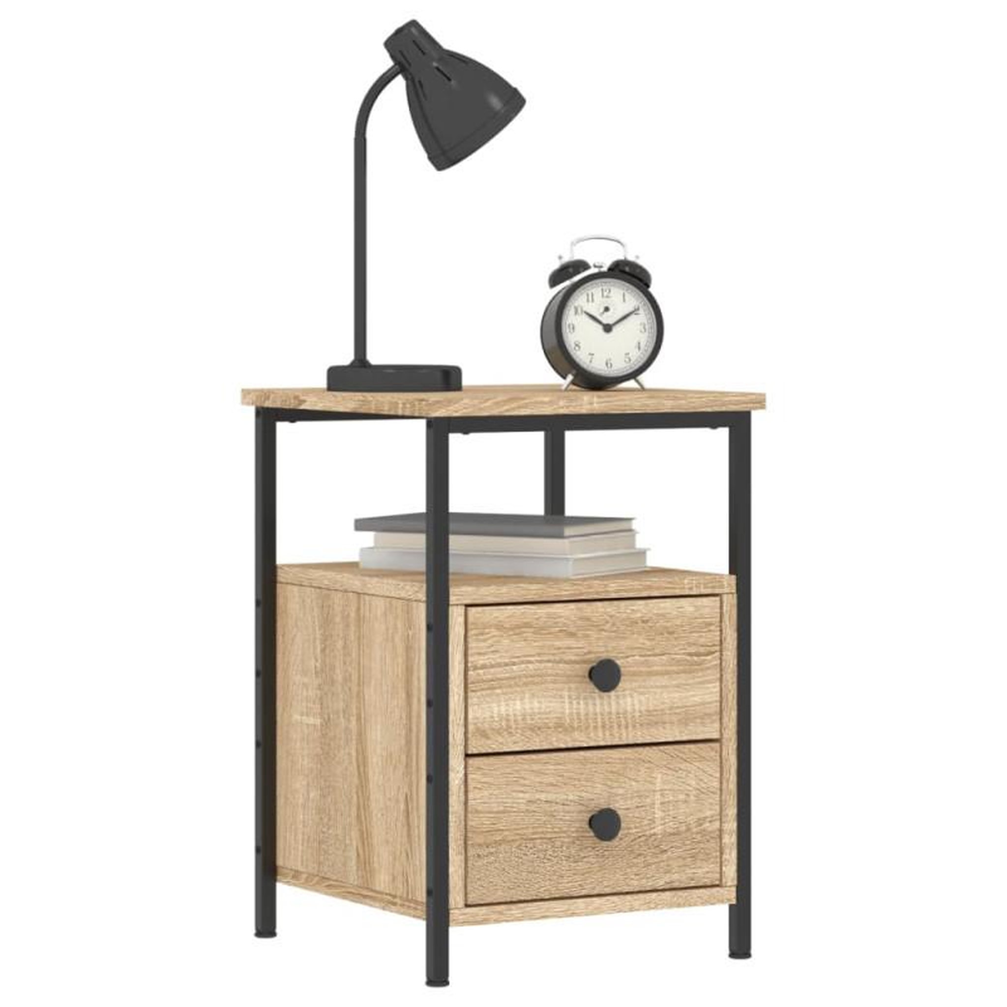 Voir la diapositive 3 : VIDAXL Tables de chevet 2pcs chêne sonoma 34x35,5x50cm bois ingénierie