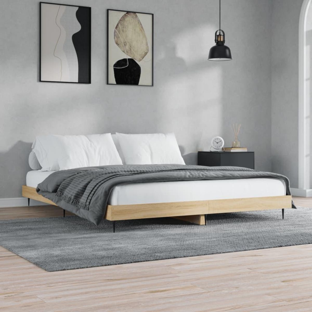 VIDAXL Cadre de lit sans matelas chene sonoma 140x200 cm