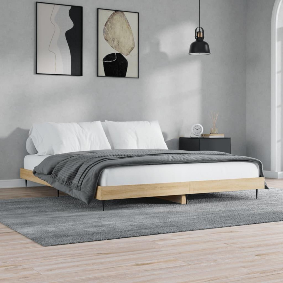 VIDAXL Cadre de lit sans matelas chene sonoma 140x200 cm