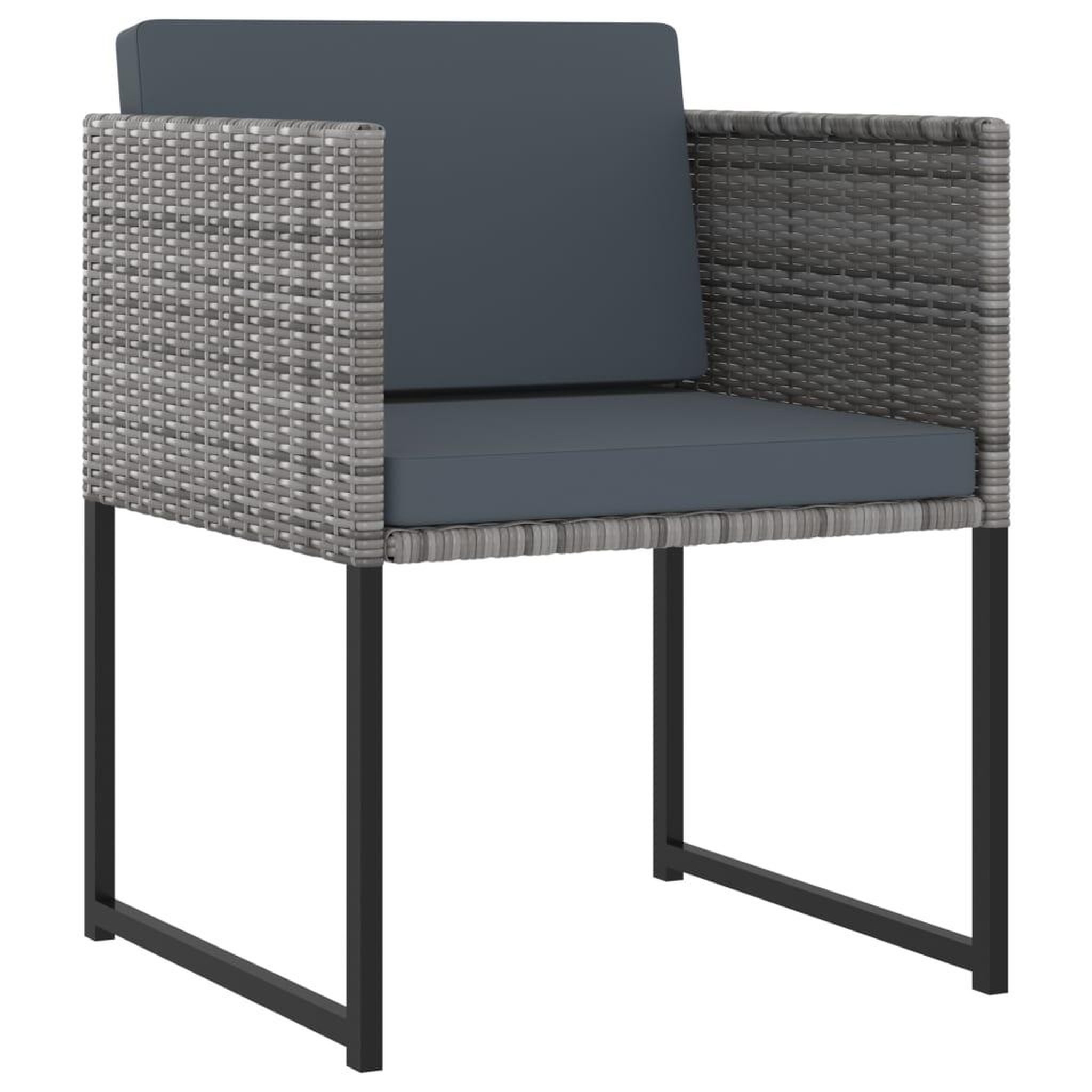 Voir la diapositive 3 : VIDAXL Ensemble a manger de jardin coussins 11 pcs Resine tressee Gris