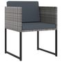 Voir la diapositive 3 : VIDAXL Ensemble a manger de jardin coussins 11 pcs Resine tressee Gris