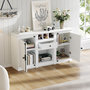 Voir la diapositive 5 : MERAX Buffet 2 porte(s) 1 tiroir(s) - 130 cm blanc mdf