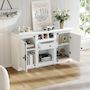 Voir la diapositive 5 : MERAX Buffet 2 porte(s) 1 tiroir(s) - 130 cm blanc mdf