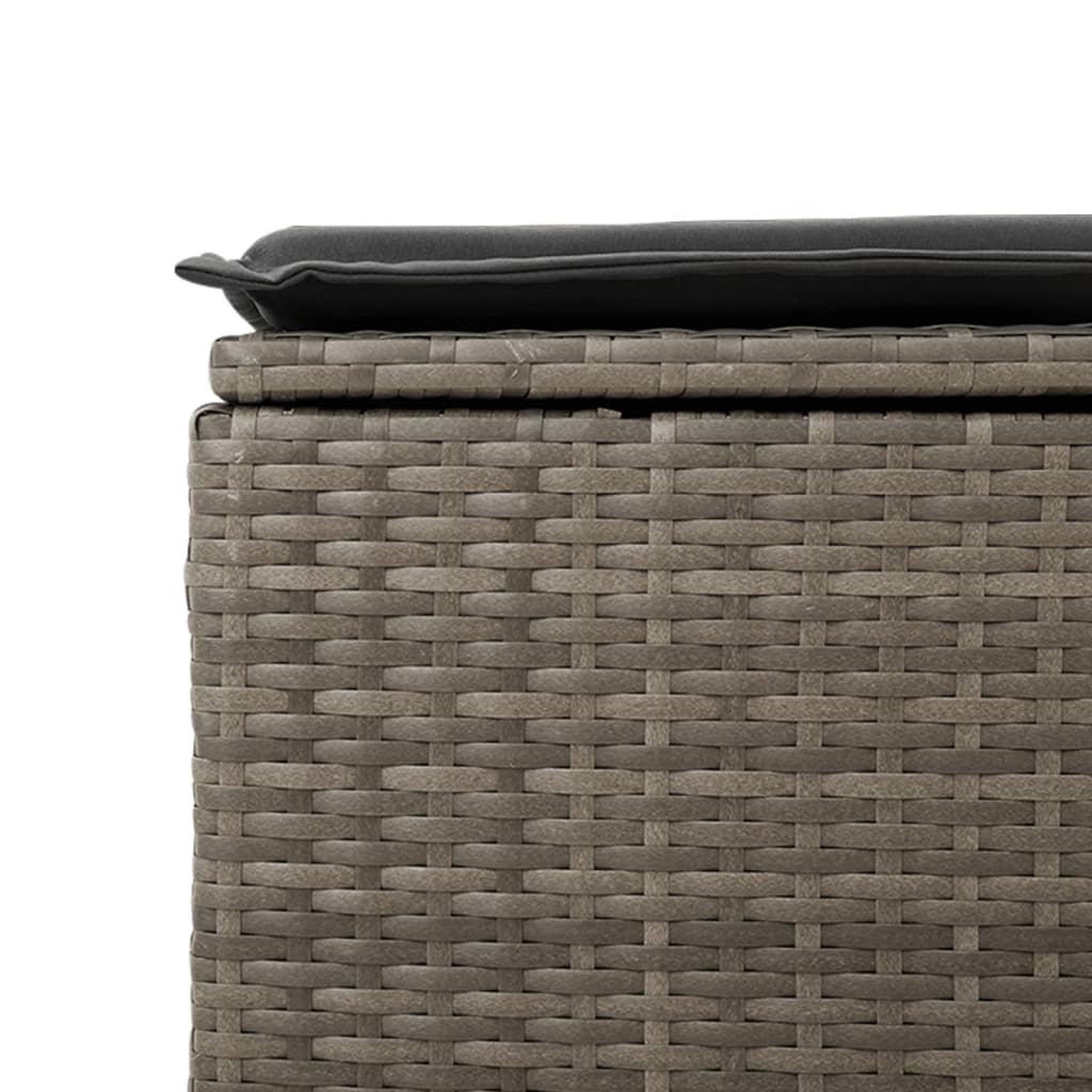 Voir la diapositive 5 : VIDAXL Tabouret de jardin avec coussin gris 55x55x37 cm resine tressee