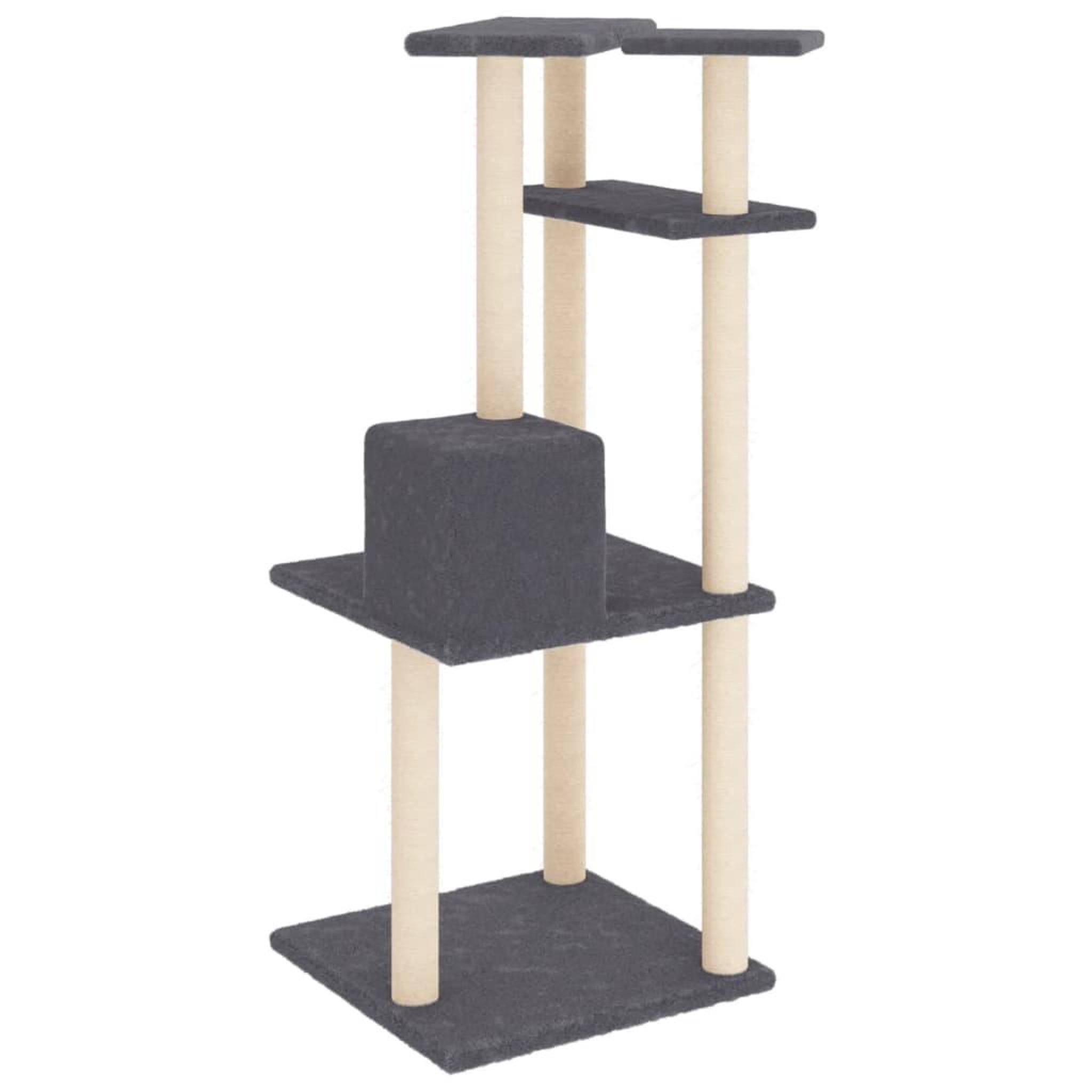Voir la diapositive 5 : VIDAXL Arbre a chat avec griffoirs en sisal gris fonce 123 cm
