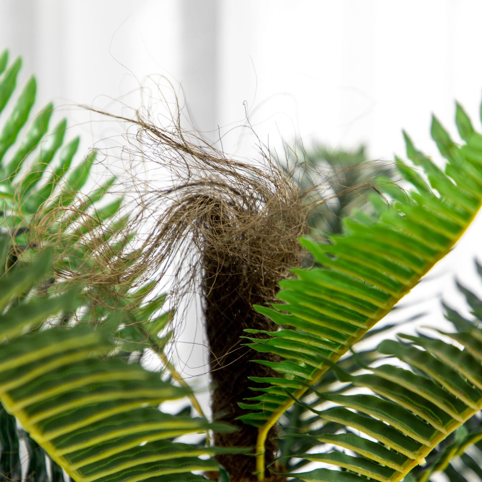 Voir la diapositive 5 : OUTSUNNY Palmier artificiel H.0,85 m arbre artificiel tronc branches lichen feuilles grand réalisme pot inclus