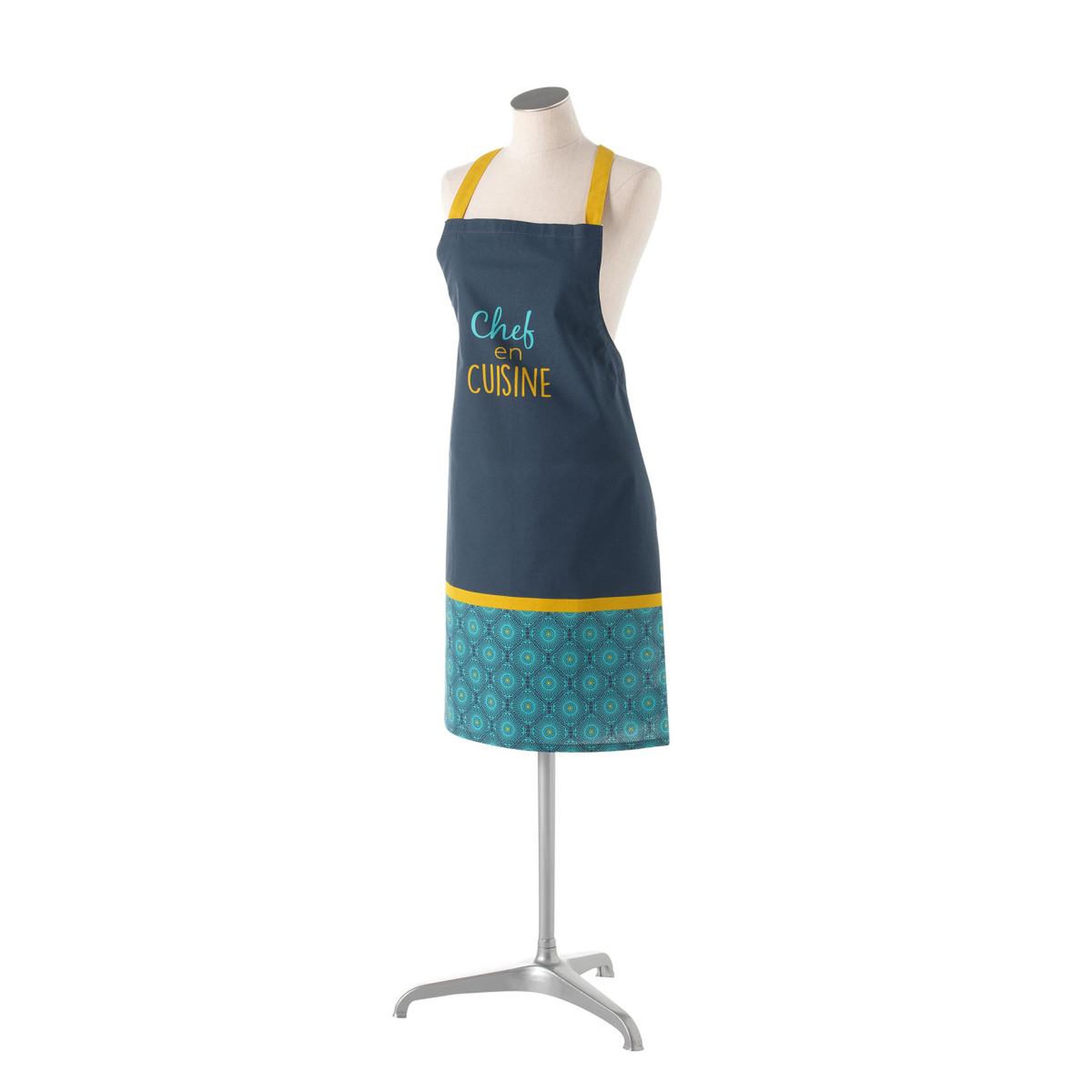 Voir la diapositive 2 : Douceur d'Intérieur Tablier de cuisine imprimé  chef  84cm bleu