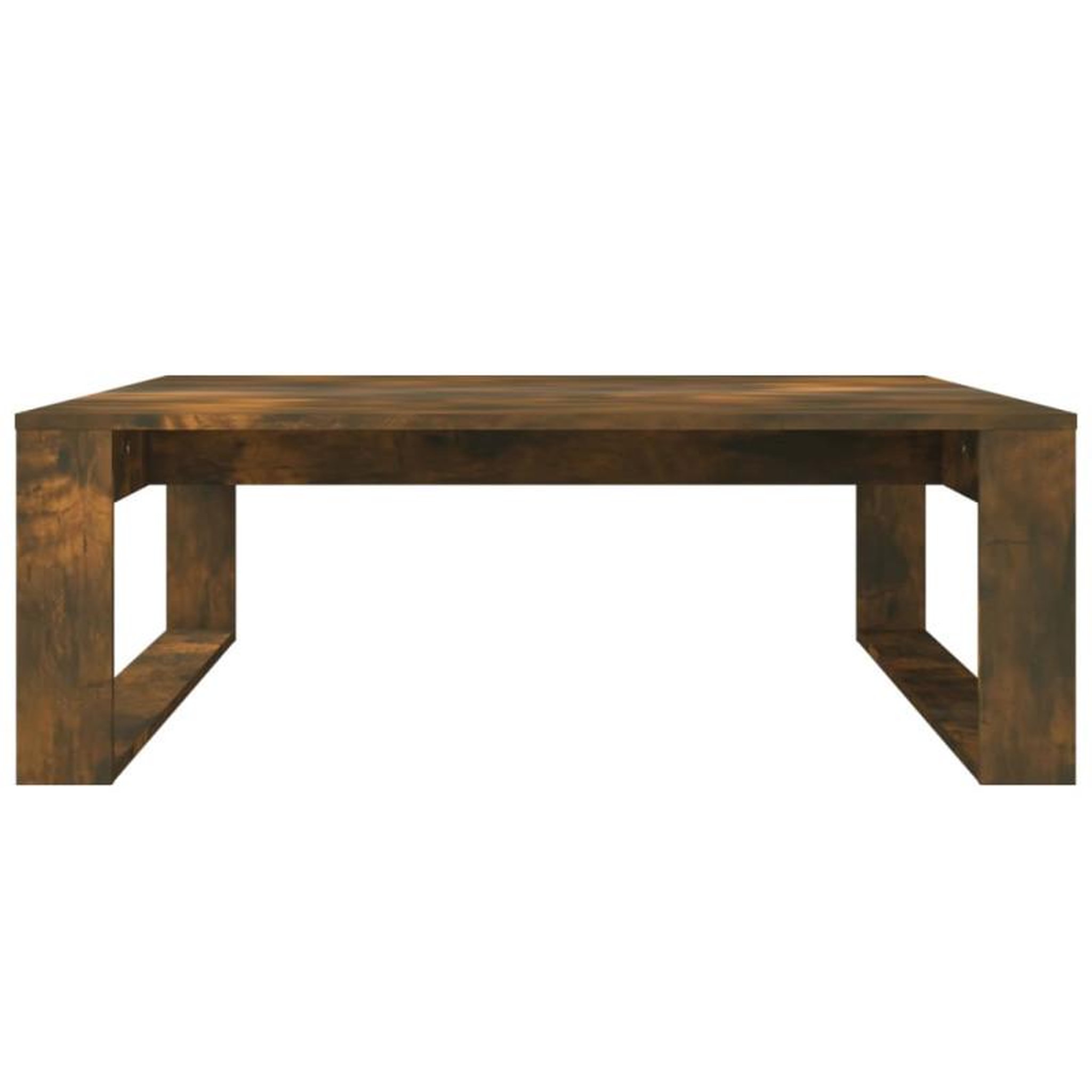 Voir la diapositive 5 : VIDAXL Table basse Chêne fumé 100x100x35 cm Bois d ingénierie