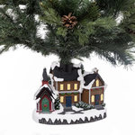 ATMOSPHERA Pied de Sapin Led  Village de Noël  28cm Multicolore