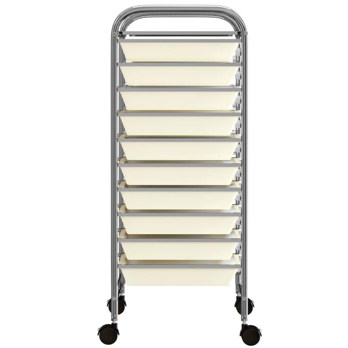 VIDAXL Chariot de rangement mobile a 15 tiroirs XXL Blanc Plastique