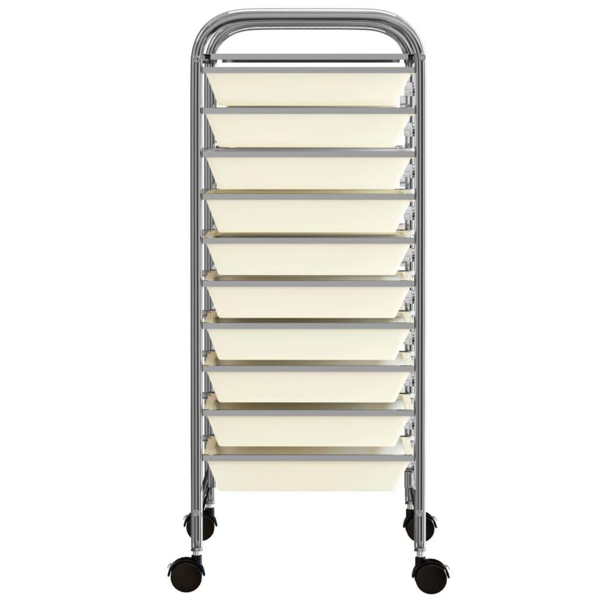 VIDAXL Chariot de rangement mobile a 15 tiroirs XXL Blanc Plastique