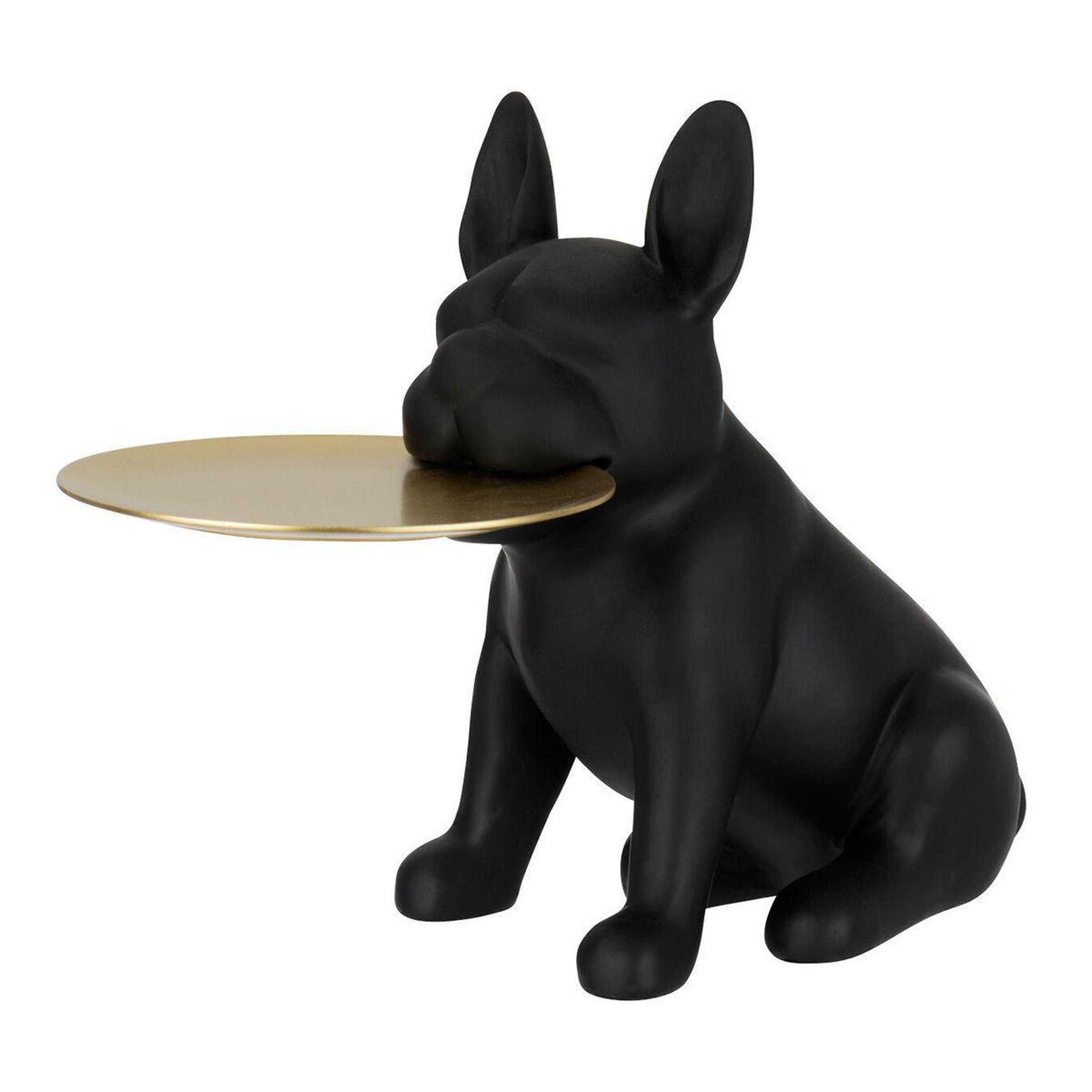 Voir la diapositive 1 : J-LINE Statuette Déco  Bulldog Plateau  32cm Noir