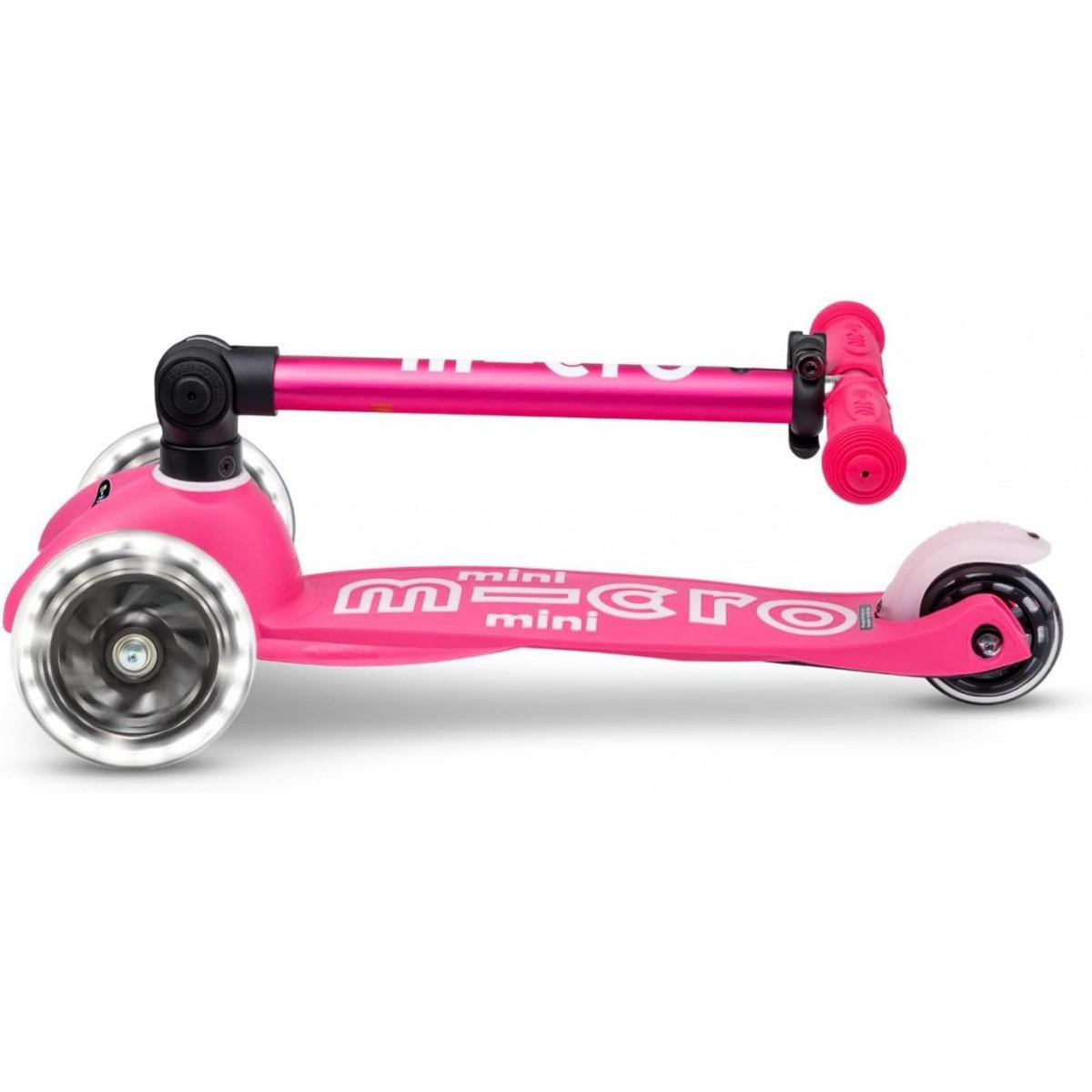 Micro Trottinette 3 Roues Mini  Deluxe Rose Pliable LED