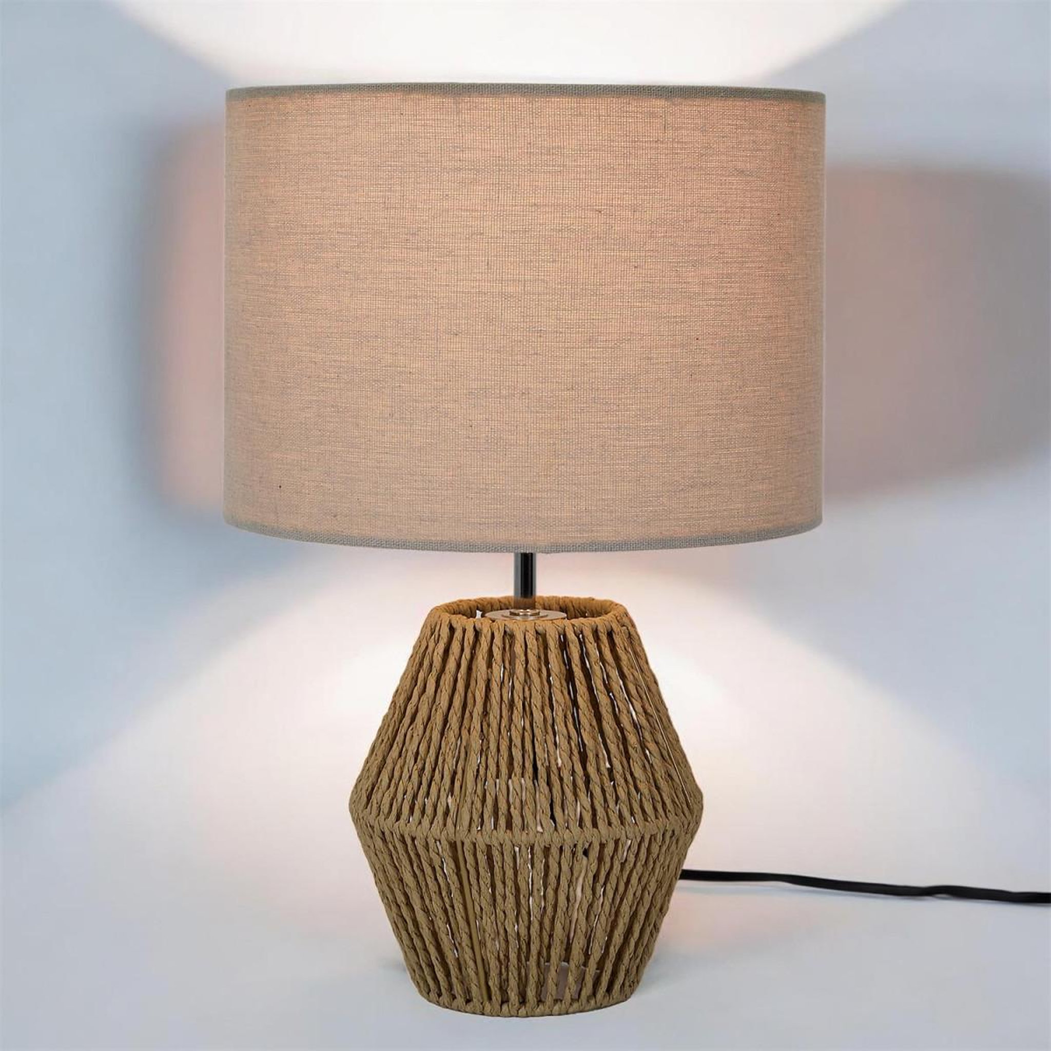 Voir la diapositive 2 : The Home Deco Factory Lampe à Poser Tressée  Lina  40cm Naturel