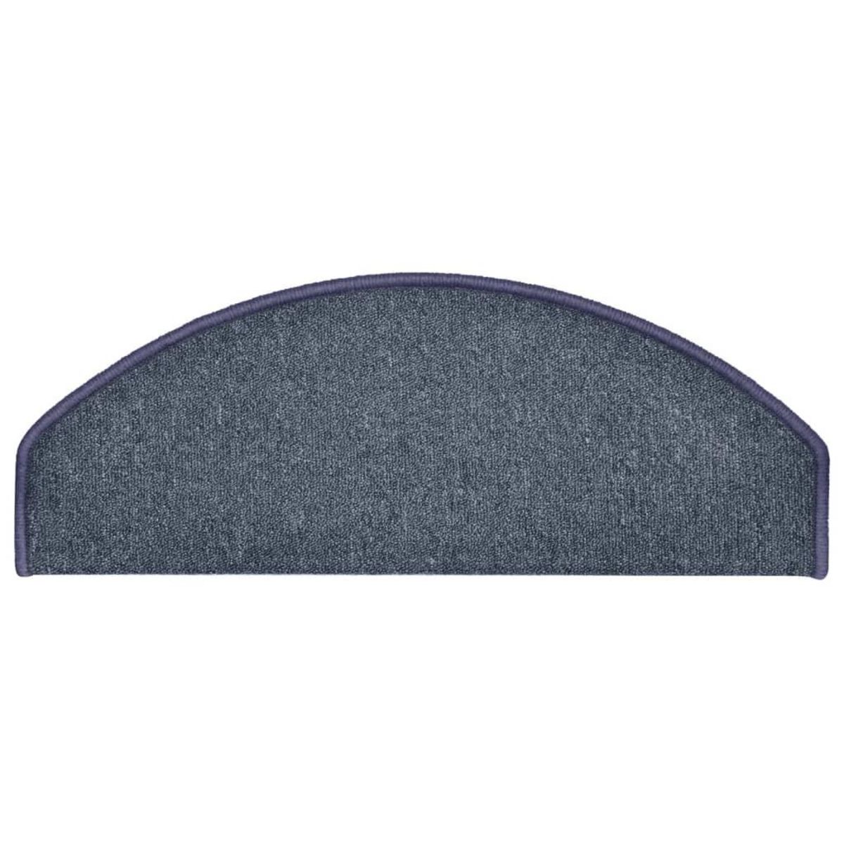 VIDAXL Tapis de marches d'escalier 15 pcs Gris fonce et bleu 65x24x4cm