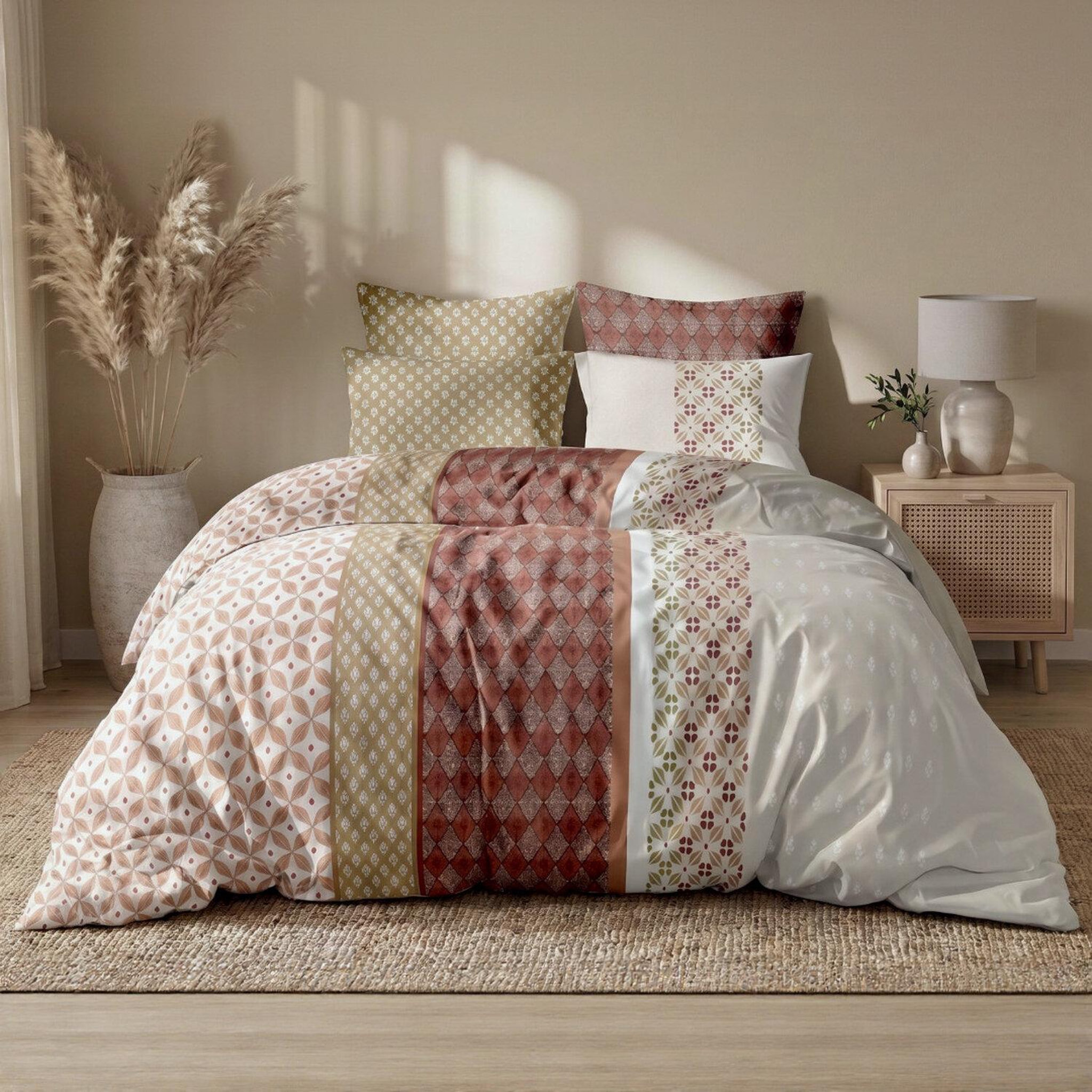 Voir la diapositive 2 : ATELIER DU COTON Parure housse de couette en coton 57 fils riadi