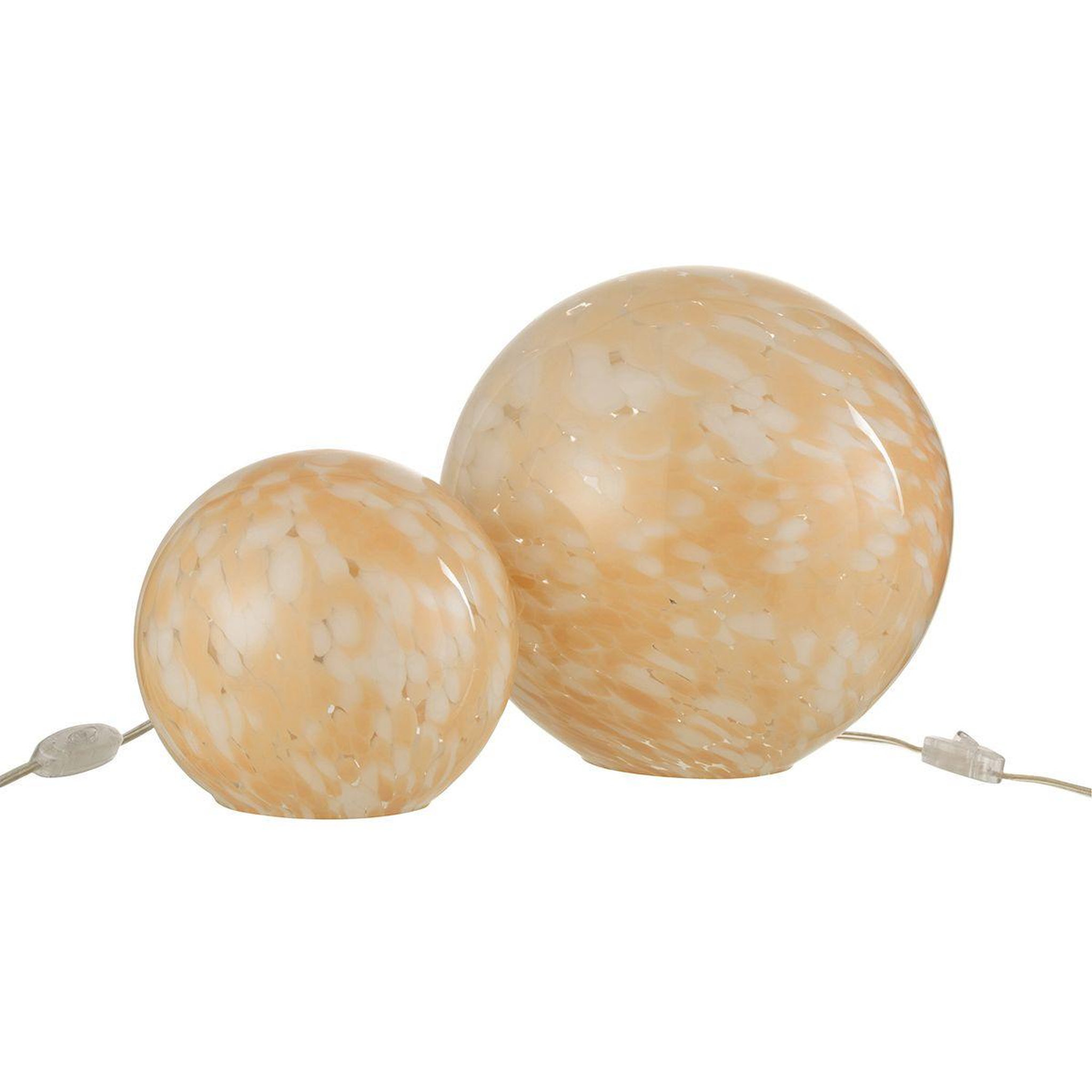 Voir la diapositive 5 : J-LINE Lampe à poser en verre  mélissa  28cm beige
