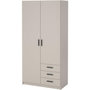 Voir la diapositive 2 : MARKET24 Armoire VEGA - Décor cachemire - 2 portes + 3 tiroirs - L 98,5 x P 49,8 x H200,4 cm