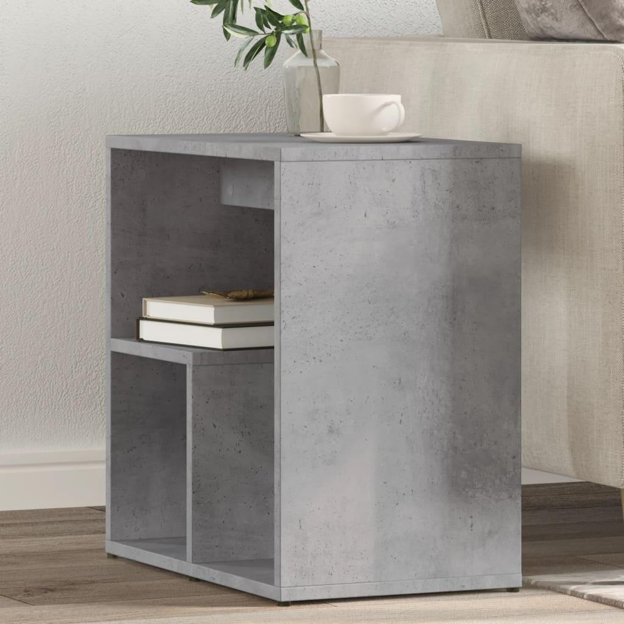 VIDAXL Tables d'appoint 2 pcs gris beton 50x30x50 cm bois d'ingenierie