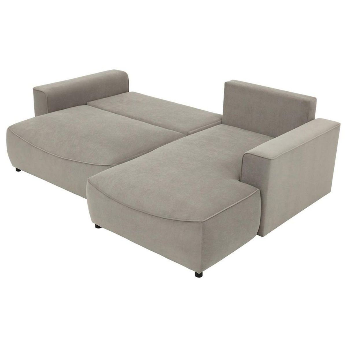 BEST MOBILIER Aurelia - canapé d'angle droit 4 places convertible avec coffre en tissu texturé