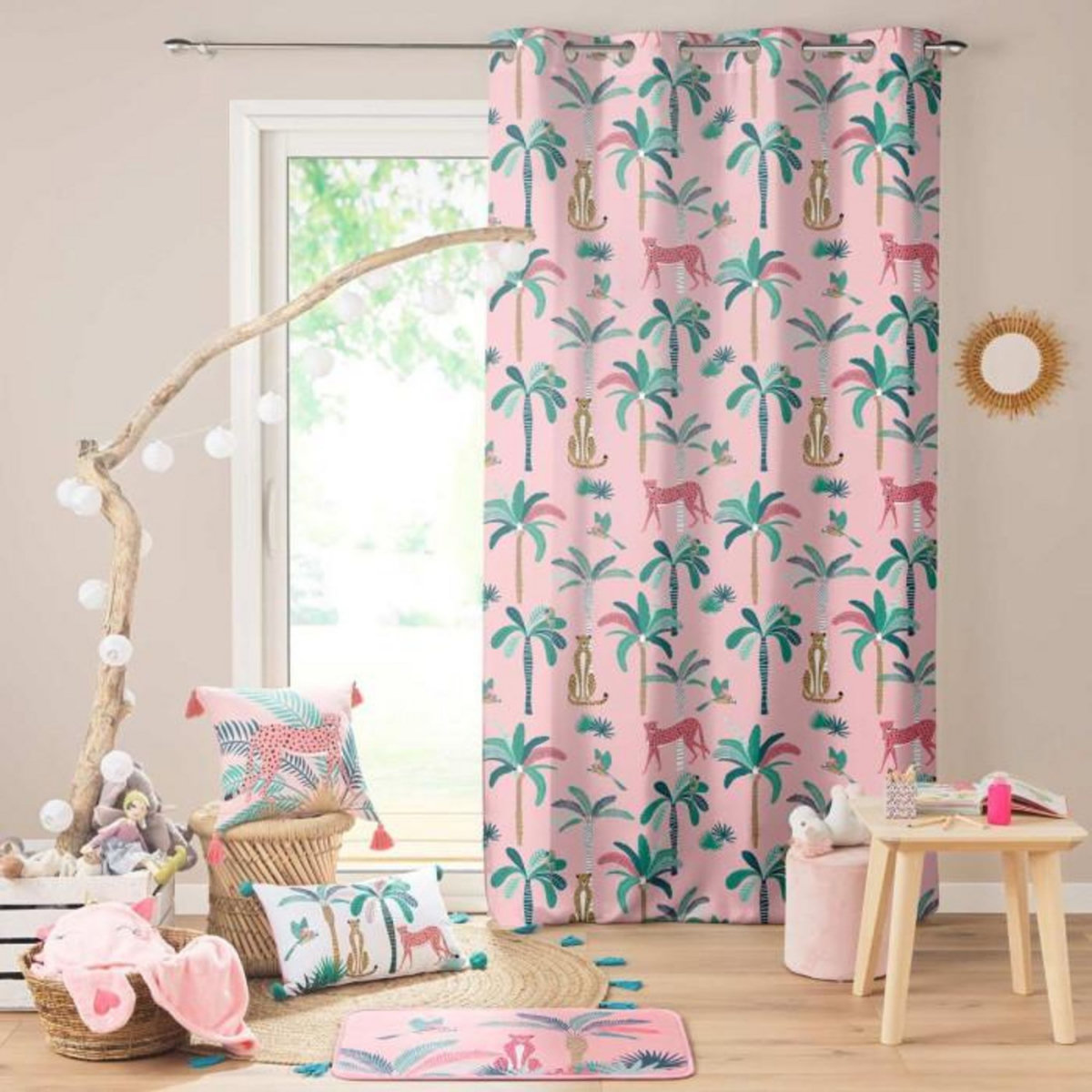 Paris Prix Coussin Enfant Déco  Leopink  40x40cm Rose