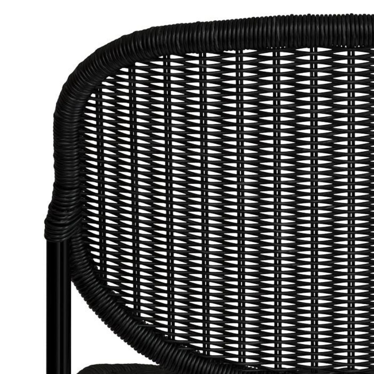 Rendez vous déco Lot de 2 chaises en résine tressée naturelle et pieds en métal - Messa