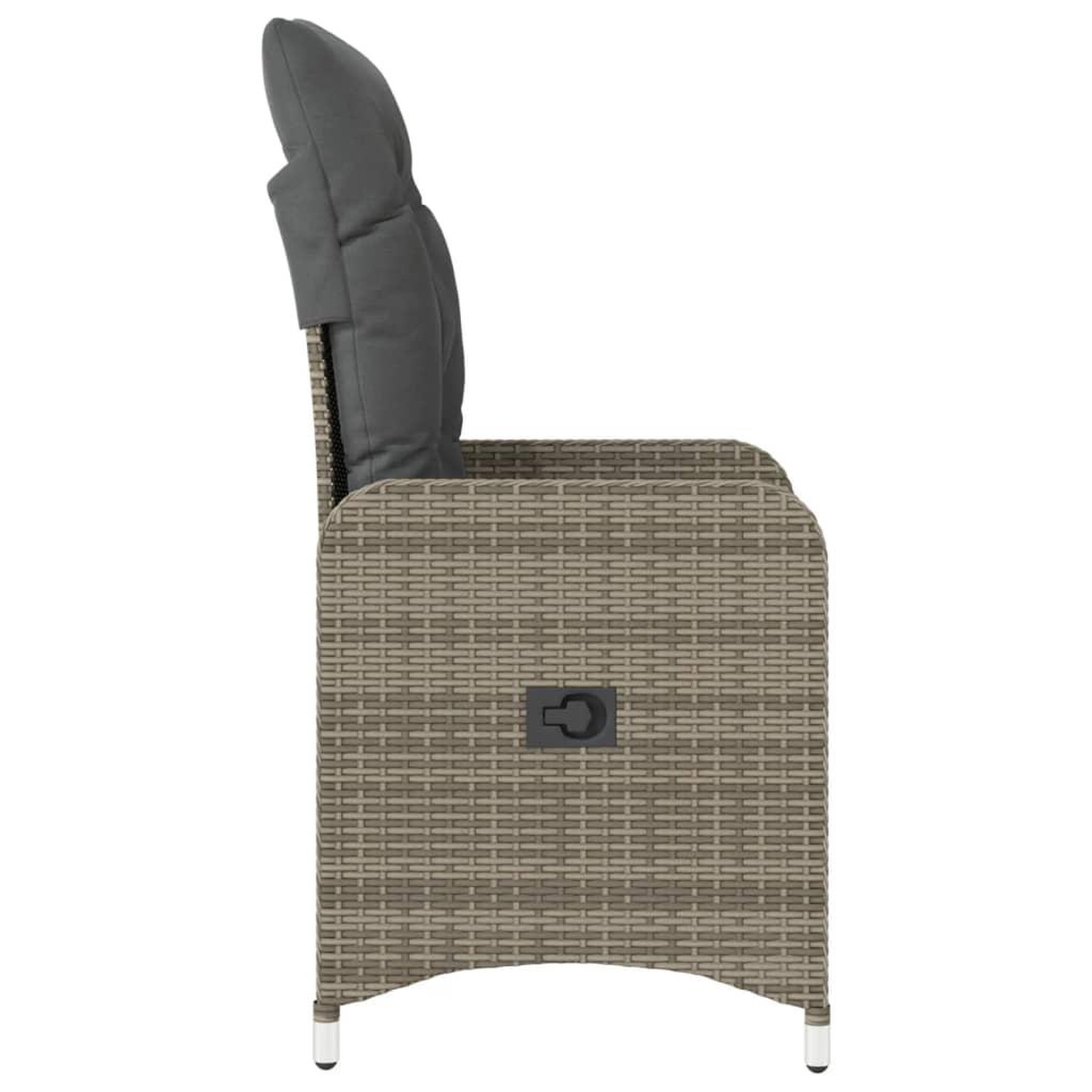 Voir la diapositive 5 : VIDAXL Chaises inclinables de jardin lot de 2 et coussins gris rotin