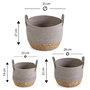 Voir la diapositive 5 : VS VENTA-STOCK Set de 3 paniers Neves fibre naturelle et papier, gris/naturel
