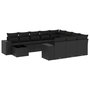 Voir la diapositive 2 : VIDAXL Salon de jardin 11 pcs avec coussins noir resine tressee