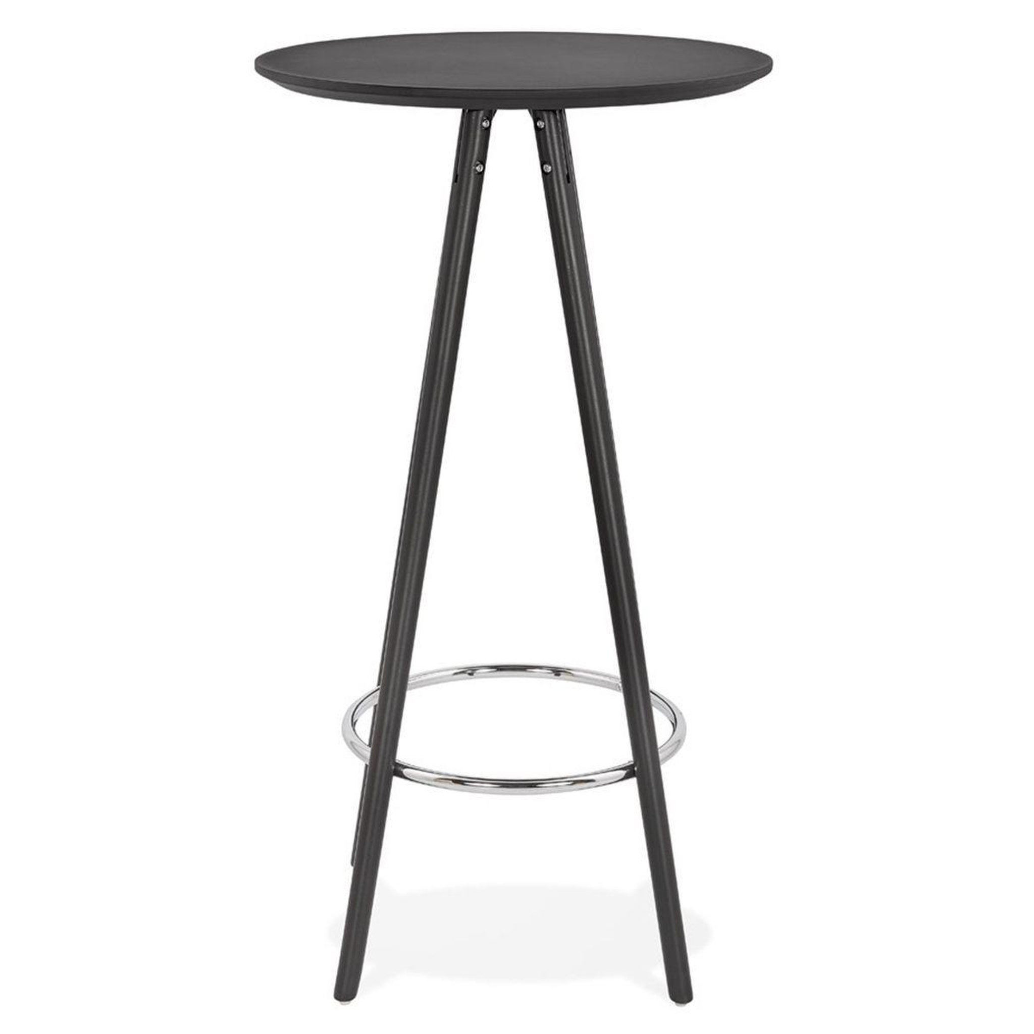 Voir la diapositive 2 : Paris Prix Table de bar en bois  lizon  110cm noir