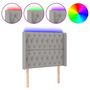 Voir la diapositive 2 : VIDAXL Tete de lit a LED Gris clair 93x16x118/128 cm Tissu