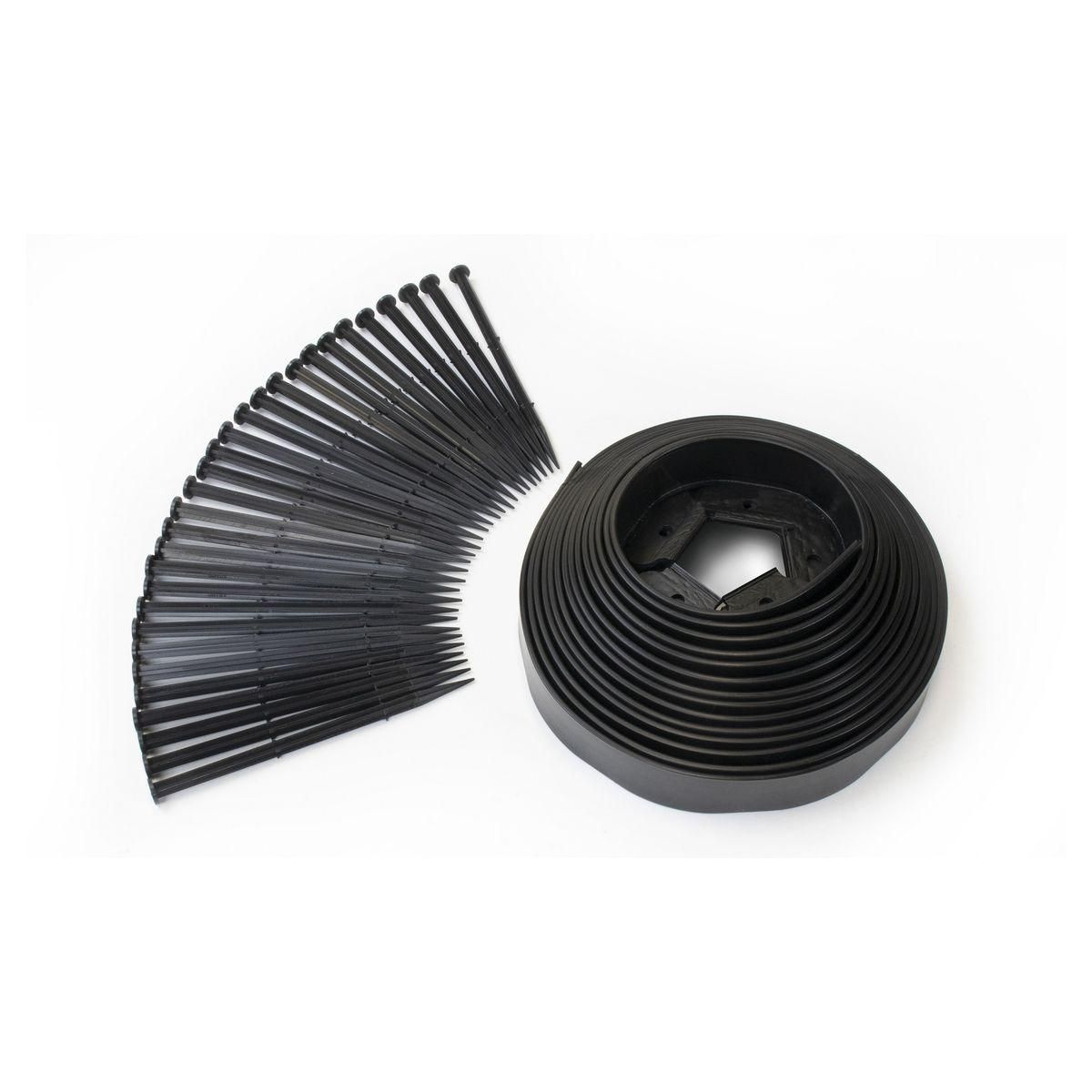 Inkazen Rouleau de bordurette plastique (L)1000 cm x (H)5cm x Epaisseur : 0,47cm