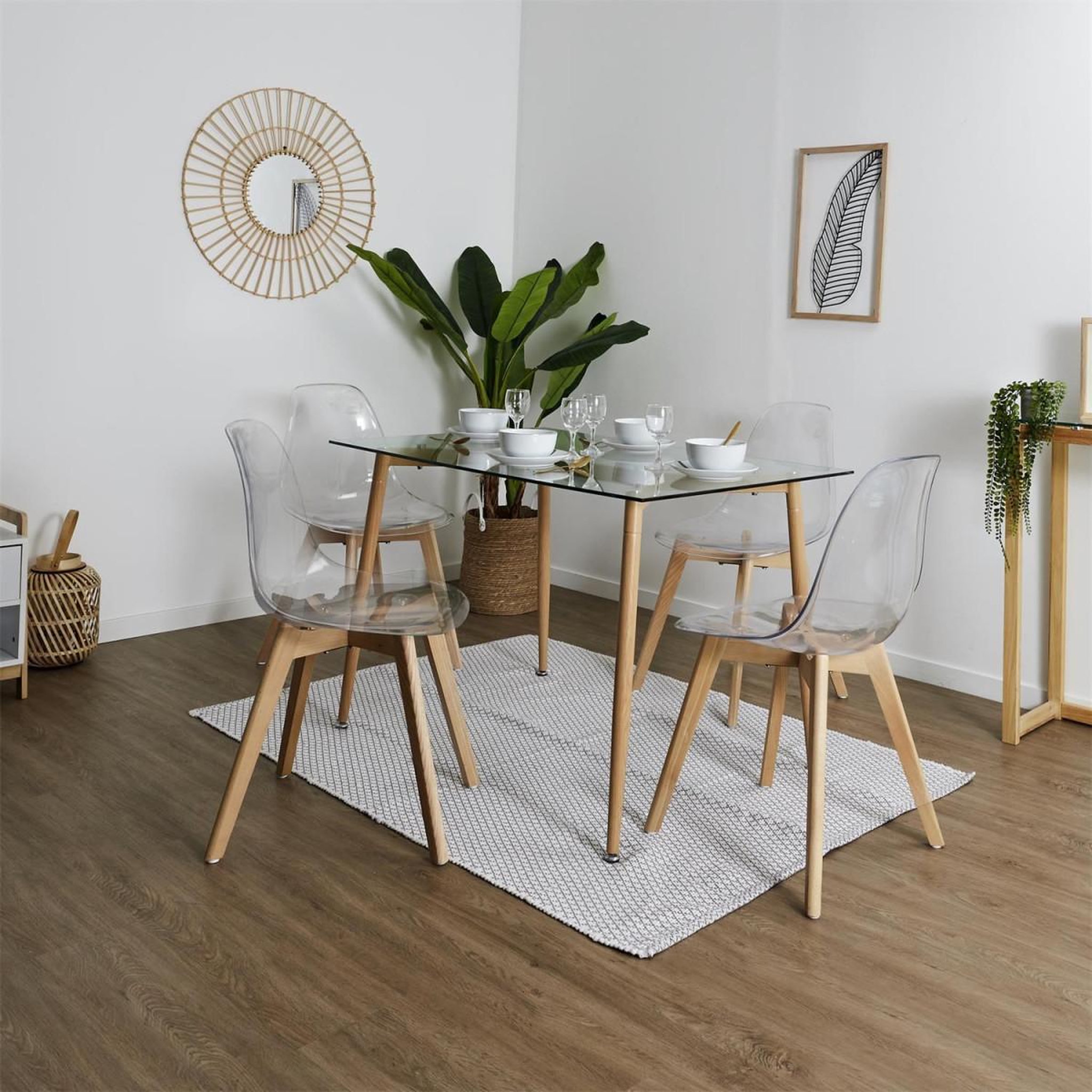 Voir la diapositive 6 : The Home Deco Factory Lot de 2 chaises scandinave  vika  83cm transparent