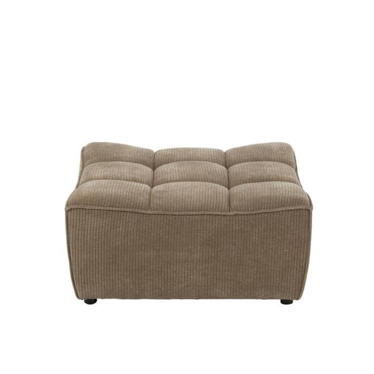 Paris Prix Pouf Matelassé  Grid  92cm Taupe Foncé