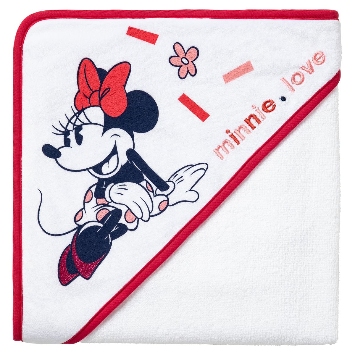 DISNEY Cape de bain 80x80cm Minnie Confettis