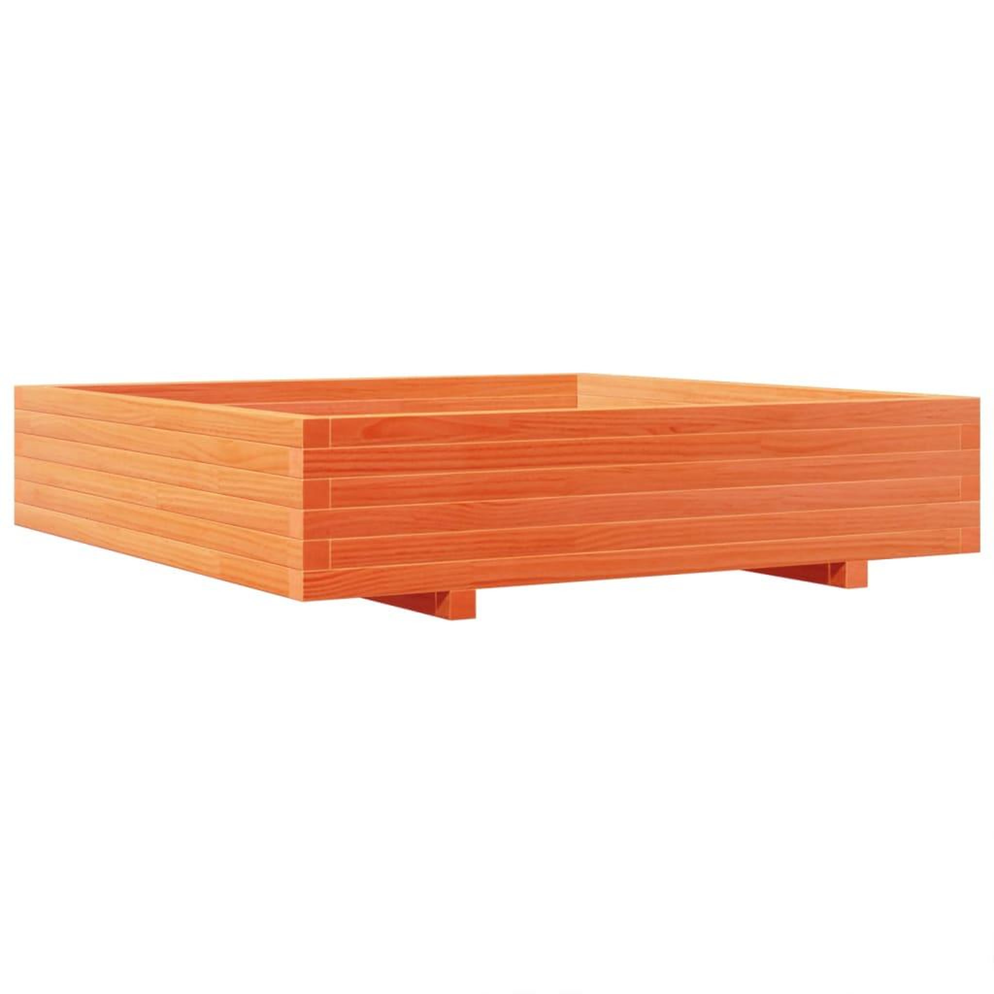 Voir la diapositive 2 : VIDAXL Jardiniere cire marron 110x110x26,5 cm bois de pin massif